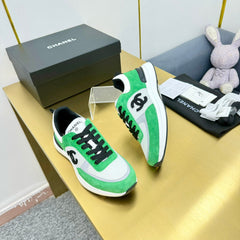 CLASSIC TRAINER IN GREEN MIX WHITE MERCERIZED VELVET