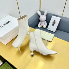 LW TOY ANKLE BOOTIE WHITE NAPPA LAMBSKIN