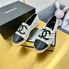 CC ESPADRILLES PLATFORM 25S MIX COLOR TWEED AND BLACK LAMBSKIN