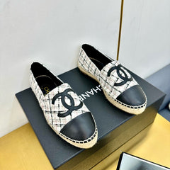 CC ESPADRILLES PLATFORM 25S MIX COLOR TWEED AND BLACK LAMBSKIN
