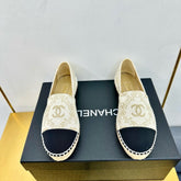 CC ESPADRILLES PLATFORM IN MOSSY BROWN MIX BLACK PATTERN FABRIC