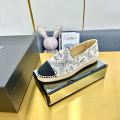 CC ESPADRILLES PLATFORM IN BLACK PATTERN FABRIC