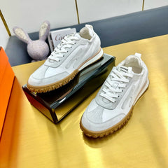 JET SNEAKER IN PALE GRAY SUEDE MIX WHITE CALFSKIN