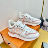 NEO RUN AWAY SNEAKER IN WHITE MIX PEACH PINK CALFSKIN
