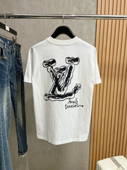 LV T-SHIRT IN WHITE PURE COTTON LOGO PRINT 238775