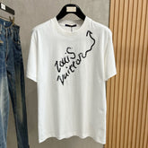 LV T-SHIRT IN WHITE PURE COTTON LOGO PRINT 238775