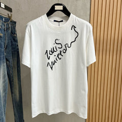 LV T-SHIRT IN WHITE PURE COTTON LOGO PRINT 238775