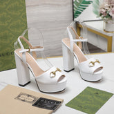 GG Sandales Cuir Noir White