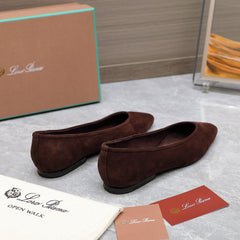 CLASSIC BALLET SHOES IN BROWN SUEDUE
