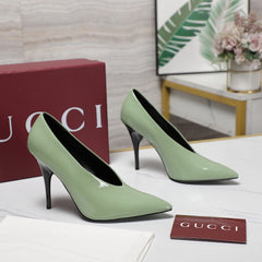 GG CLASSIC HIGH HEEL 105 IN PISTACHIO GREEN LAMBSKIN