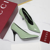 GG CLASSIC HIGH HEEL 105 IN PISTACHIO GREEN LAMBSKIN