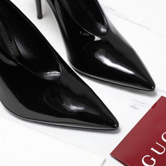 GG CLASSIC HIGH HEEL 105 IN BLACK LAMBSKIN