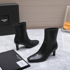 YSL 25S ANKLE BOOTS 70 MM IN BLACK LAMBSKIN