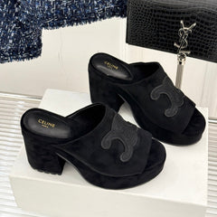 ELENA MULE IN BLACK VELVET