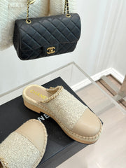 CC MULES 25SS 30 MM IN BEIGE LAMBSKIN MIX WOOL