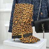 BALMAIN 25S ANTHEM BOOTS IN LEOPARD PRINT CALFSKIN