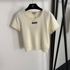 MIUMIU SHORT-SLEEVE KNIT TOP STYLE 381