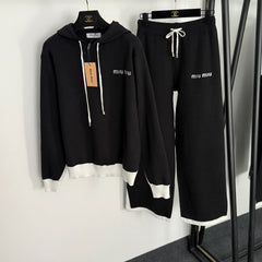 MIUMIU KNIT TOP AND STRAIGHT-LEG PANTS SET STYLE 218