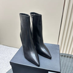 SL OPYUM HEELED BOOT BLACK CALFSKIN