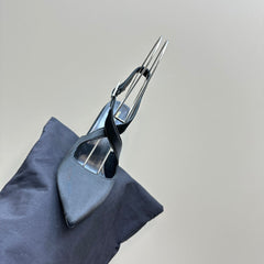 SL CROSS-STRAP SLINGBACK BLACK SATIN