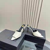 SL GOLDIE MULES WHITE CALFSKIN