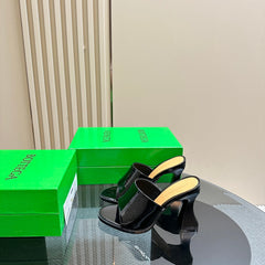 HIGH MULE 95 MM IN BLACK CALFSKIN