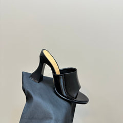 HIGH MULE 95 MM IN BLACK CALFSKIN