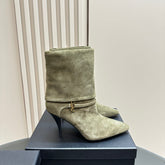 NIKI BOOTIES IN BASIL GREEN SUEDE