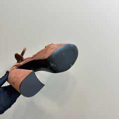 BIANCA PLATFORM SANDALS IN SIENNA BROWN SUEDE