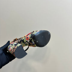 BIANCA PLATFORM SANDALS IN FLOWER PATTERN CANVAS