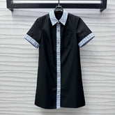 MIU 25S PATCHWORK PLAID DRESS 264573