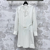 GUCCI 25S EMBROIDERED SHIRT DRESS WITH BELT 264644