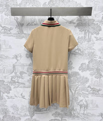 GUCCI 25S SHORT-SLEEVE DRESS IN TWILL SILK 264665