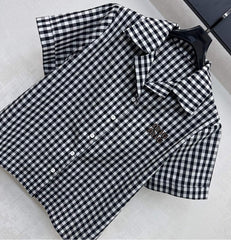 MIU 25S SHORT SLEEVE PLAID SHIRT 264708