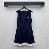 MIU 25S PLEATED VEST DRESS IN ACETATE 264603