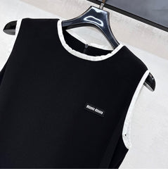 MIU 25S LONG VEST DRESS IN ACETATE 264519