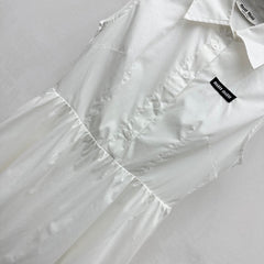 MIU 25S PLEATED VEST DRESS WITH LAPEL COLLAR 264505