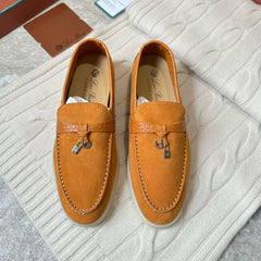 LP LOAFERS 25S IN DARK ORANGE SUEDE MIX LAMBSKIN