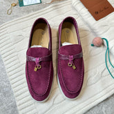 LP LOAFERS 25S IN BURGUNDY SUEDE MIX LAMBSKIN
