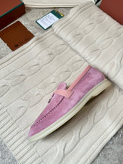LP LOAFERS 25S IN MAUVE PINK SUEDE MIX LAMBSKIN