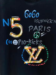 LV BLACK COTTON GRAFFITI T-SHIRT 238908