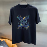 LV BLACK COTTON T-SHIRT COLORFUL LOGO 238905
