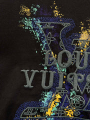 LV BLACK COTTON T-SHIRT COLORFUL LOGO 238905