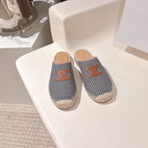 CELINE 25S LES ESPADRILLES MULE IN BLUE STRIPES CANVAS