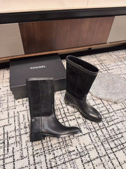 CC BOOTS IN BLACK SUEDE AND CALFSKIN 393518