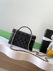 CHANEL 25S VANITY BAG 19 IN BLACK LAMBSKIN GOLD HARDWARE