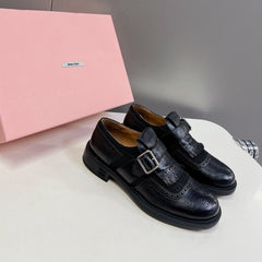 UNIQUE THICK-SOLED OXFORD SHOES BLACK CALFSKIN