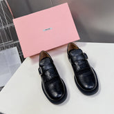 UNIQUE THICK-SOLED OXFORD SHOES BLACK CALFSKIN