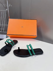 Georgia Sandals Teal Suede Black Calfskin