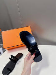 Georgia Sandals Black Suede Black Calfskin